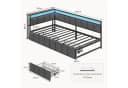 MSMASK Polsterbett mit LED-Beleuchtung und USB-Steckdosen Grau Bild 1