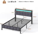 MSMASK Polsterbett mit Ladestation und LED-Beleuchtung Grau 140x200cm Bild 1