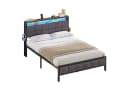 MSMASK Polsterbett mit Ladestation und LED-Beleuchtung Grau 140x200cm Bild 2