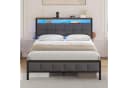 MSMASK Polsterbett mit Ladestation und LED-Beleuchtung Grau 140x200cm Bild 3