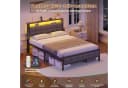 MSMASK Polsterbett mit Ladestation und LED-Beleuchtung Grau 140x200cm Bild 5