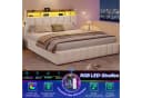 KIMENICH Polsterbett mit LED Beleuchtung und Ladefunktion, Jugendbett Hydraulisches Stauraumbett, 180x200 cm Bild 5