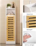 MSMASK Badregal Badezimmerschrank, Toilettenschrank, Beistellschrank 20x20x80 cm, 1-tlg., mit 2 offenen Fächern & Verstellbare Ablagen Bild 4