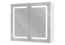 MSMASK Badezimmerspiegelschrank mit LED-Beleuchtung & Steckdose, 3 dimmbare Farbtemperaturen, Weiß Bild 2