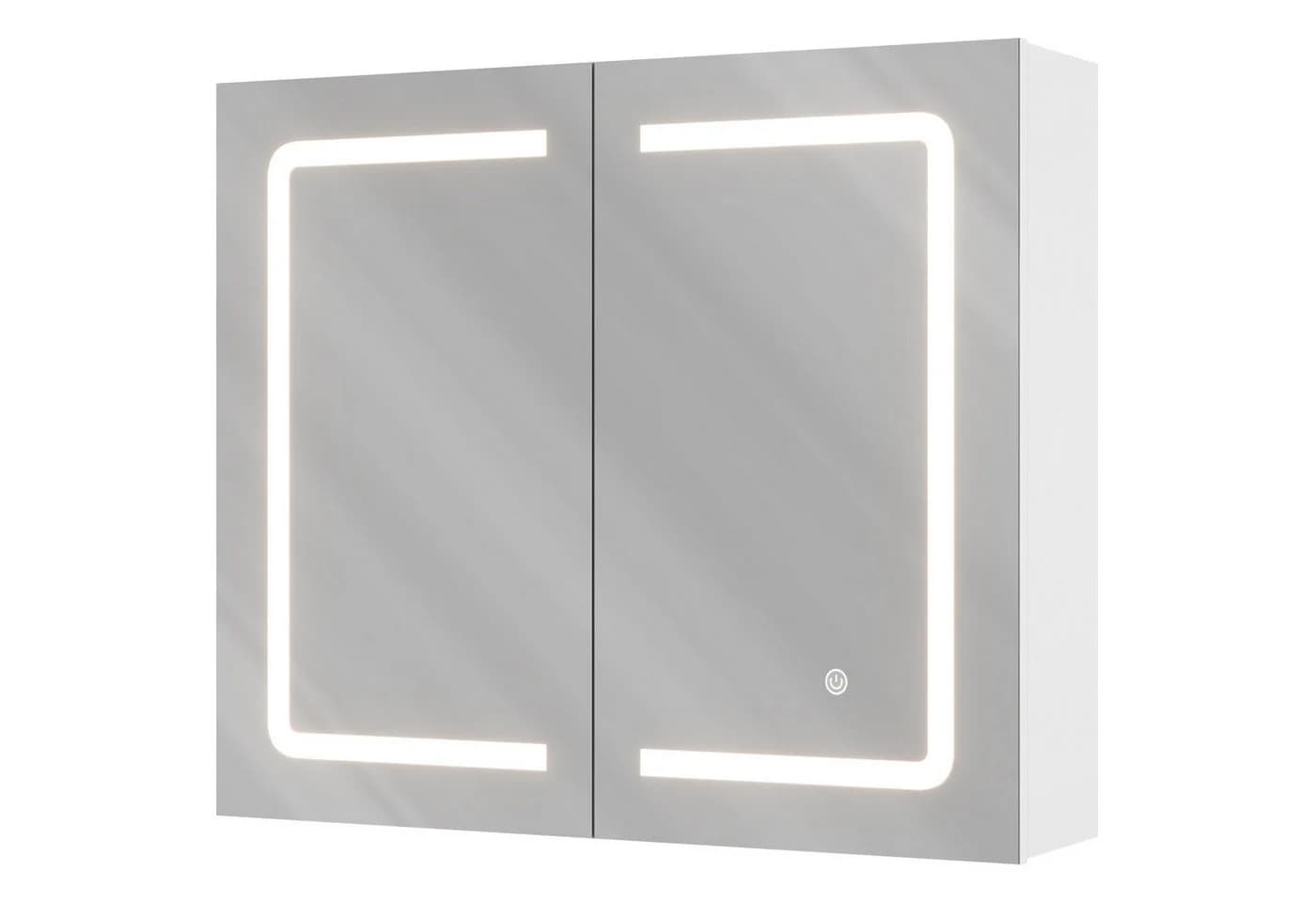 MSMASK Badezimmerspiegelschrank mit LED-Beleuchtung & Steckdose, 3 dimmbare Farbtemperaturen, Weiß - Bild 2