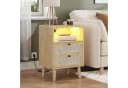 MSMASK Nachttisch Rattan Naturfarben USB-Ladestation LED-Beleuchtung Bild 4