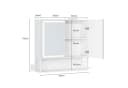 MSMASK Badezimmerspiegelschrank mit LED-Beleuchtung & Steckdose, Weiß Bild 1