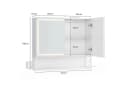 MSMASK Badezimmerspiegelschrank mit LED-Beleuchtung und Steckdose, Wandmontiert mit Stauraum Bild 1