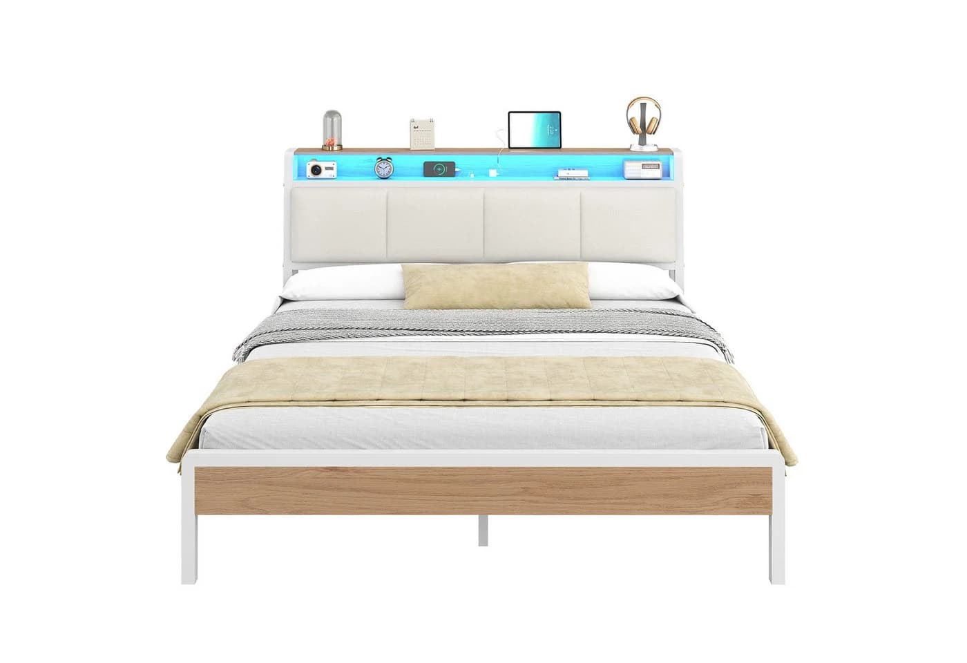 KIMENICH Polsterbett 160x200 mit LED & Ladestation - Bild 2