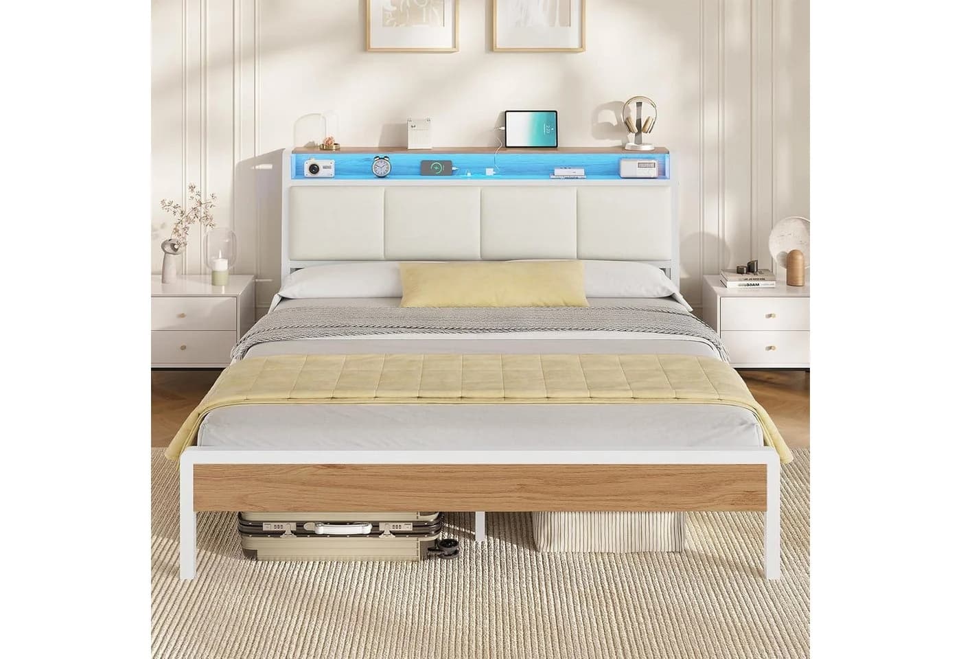 KIMENICH Polsterbett 160x200 mit LED & Ladestation - Bild 3