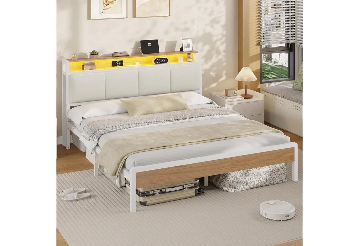 KIMENICH Polsterbett 160x200 mit LED & Ladestation - Bild 4