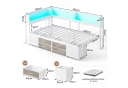 MSMASK Daybett Schlafsofa LED-Beleuchtung Ladestation Jugendbett Kinderbett Bücherregal 6 Schubladen Bild 1