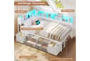 MSMASK Daybett Schlafsofa LED-Beleuchtung Ladestation Jugendbett Kinderbett Bücherregal 6 Schubladen Bild 4