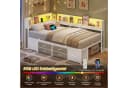 MSMASK Daybett Schlafsofa LED-Beleuchtung Ladestation Jugendbett Kinderbett Bücherregal 6 Schubladen Bild 5