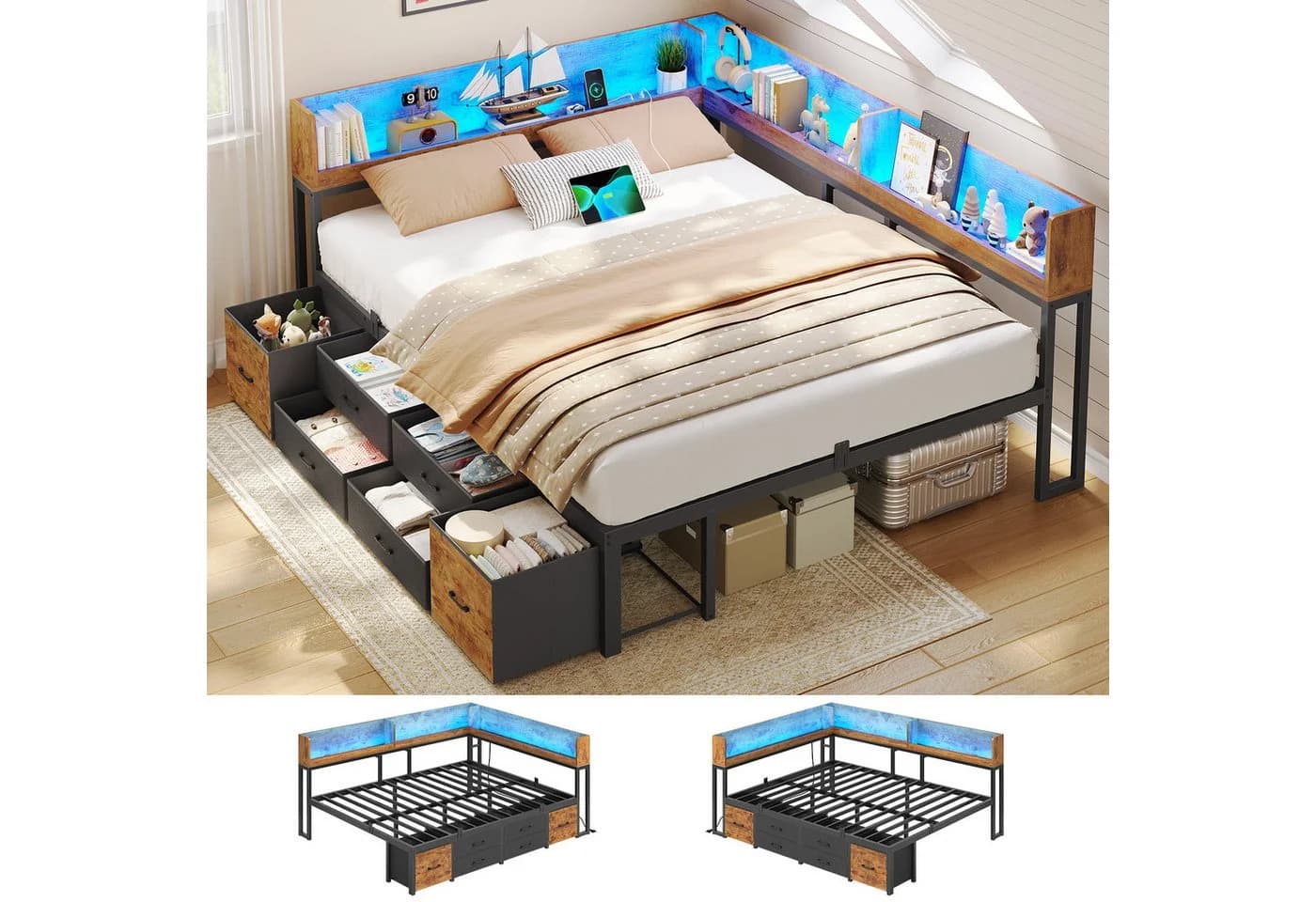 MSMASK Daybett Schlafsofa LED-Beleuchtung Ladestation - Bild 2