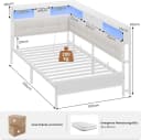 MSMASK Daybett Polsterbett Jugendbett mit LED-Beleuchtung und USB-Ladestation Bild 1