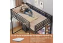 MSMASK Hochbett Jugendbett mit Schreibtisch RGB LED-Beleuchtung Bild 5