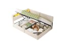 MSMASK Daybett mit LED-Kopfteil, USB, Beige Samt 140x200cm Bild 2
