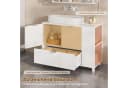 MSMASK Waschbeckenunterschrank Weiß 2 Türen Schublade Modern Bild 3