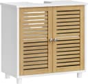 MSMASK Badezimmerschrank mit 2 Türen und Schublade Weiß Bild 3