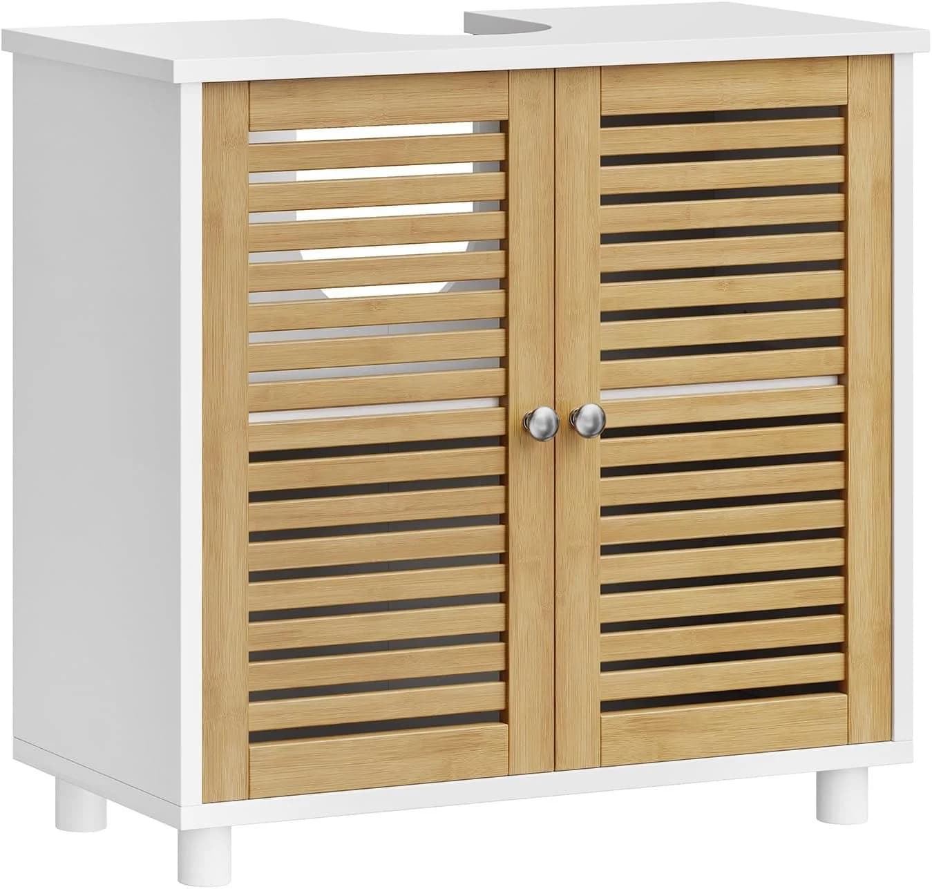 MSMASK Badezimmerschrank mit 2 Türen und Schublade Weiß - Bild 3
