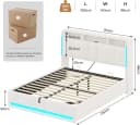 MSMASK Polsterbett 140x200 Beige mit Stauraum, LED & USB Bild 1