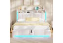 MSMASK Polsterbett 140x200 Beige mit Stauraum, LED & USB Bild 2