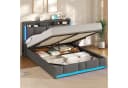 MSMASK Polsterbett Dunkelgrau mit LED & Steckdosen Bild 2