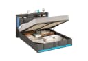 MSMASK Polsterbett Dunkelgrau mit LED & Steckdosen Bild 3
