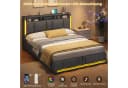 MSMASK Polsterbett Dunkelgrau mit LED & Steckdosen Bild 4