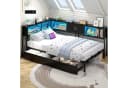MSMASK Daybett Schlafsofa Schwarz mit LED-Beleuchtung und Stauraum Bild 2