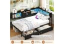 MSMASK Daybett Schlafsofa Schwarz mit LED-Beleuchtung und Stauraum Bild 4