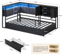 KIMENICH Polsterbett Schlafsofa Schwarz mit LED & Schubladen Bild 1