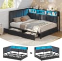 KIMENICH Polsterbett mit LED-Beleuchtung und Ladestation Schwarz Bild 2
