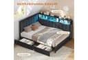 KIMENICH Polsterbett mit LED-Beleuchtung und Ladestation Schwarz Bild 4
