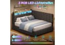 KIMENICH Polsterbett Grau mit LED, Stauraum & Ladestation Bild 5