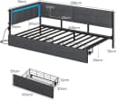 KIMENICH Polsterbett Schlafsofa Grau mit LED & Schubladen Bild 1