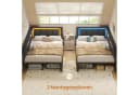 KIMENICH Polsterbett Schlafsofa Grau mit LED & Schubladen Bild 5