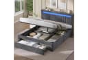 MSMASK Polsterbett Grau mit LED, Steckdosen & Stauraum Bild 2