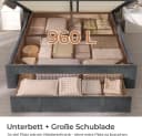 MSMASK Polsterbett Grau mit LED, Steckdosen & Stauraum Bild 5