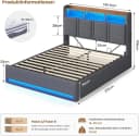 MSMASK Polsterbett 140x200 mit Stauraum, LED & USB Bild 1