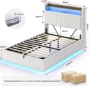 MSMASK Polsterbett mit LED, Stauraum & Ladestation Cord Beige Bild 1