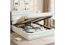 MSMASK Polsterbett 140x200 mit LED, Stauraum & Ladestation Beige Bild 2