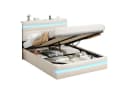 MSMASK Polsterbett 140x200 mit LED, Stauraum & Ladestation Beige Bild 3