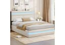 MSMASK Polsterbett 140x200 mit LED, Stauraum & Ladestation Beige Bild 4