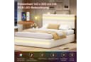 MSMASK Polsterbett 140x200 mit LED, Stauraum & Ladestation Beige Bild 5