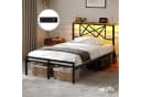 MSMASK Metallbett mit LED-Beleuchtung und USB-Anschlüssen Braun Bild 5