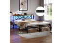 MSMASK Metallbett 160x200 cm Braun mit LED, USB & Steckdose Bild 2