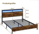 MSMASK Doppelbett 160x200 Braun mit LED, Stauraum & USB-Ladestation Bild 1