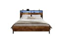 MSMASK Doppelbett 160x200 Braun mit LED, Stauraum & USB-Ladestation Bild 3